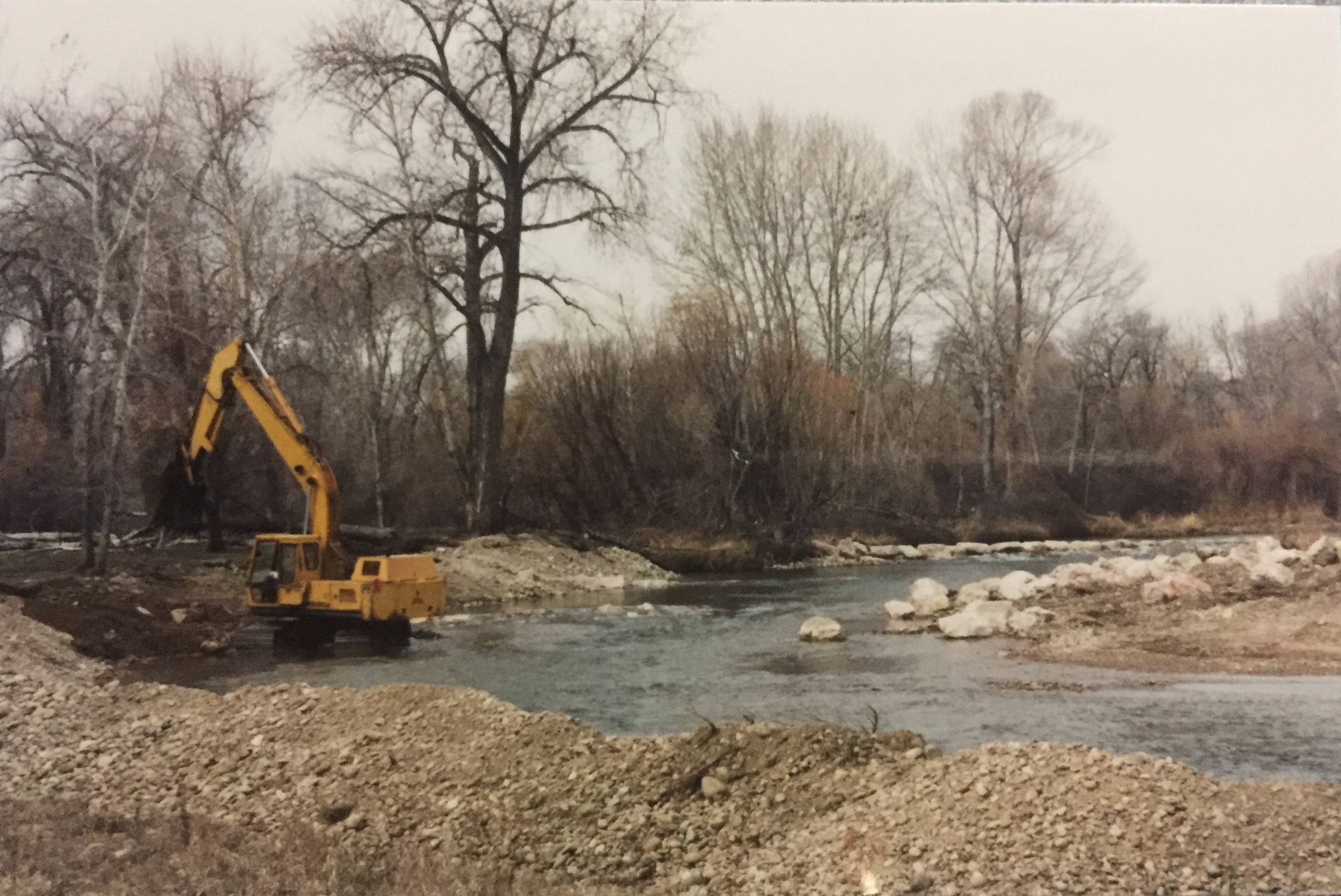 Stream restoration efforts for river banks using riprap